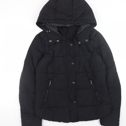 L.O.G.G. Womens Black Size 10 Hooded Puffer Jacket