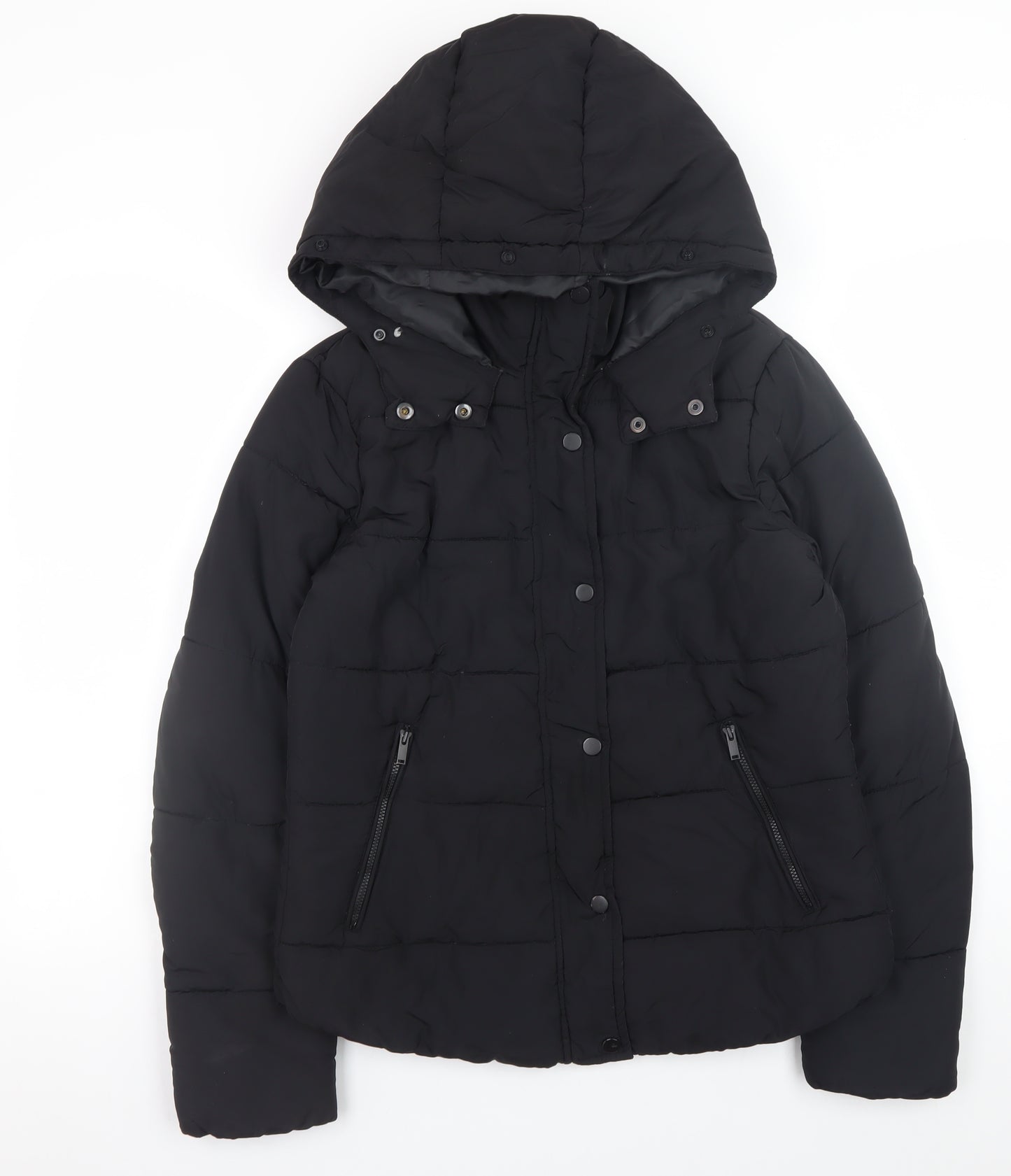 L.O.G.G. Womens Black Size 10 Hooded Puffer Jacket