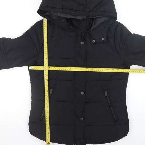 L.O.G.G. Womens Black Size 10 Hooded Puffer Jacket