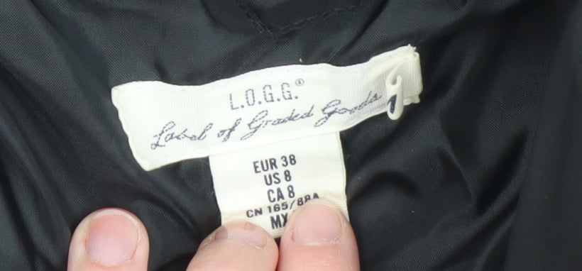 L.O.G.G. Womens Black Size 10 Hooded Puffer Jacket