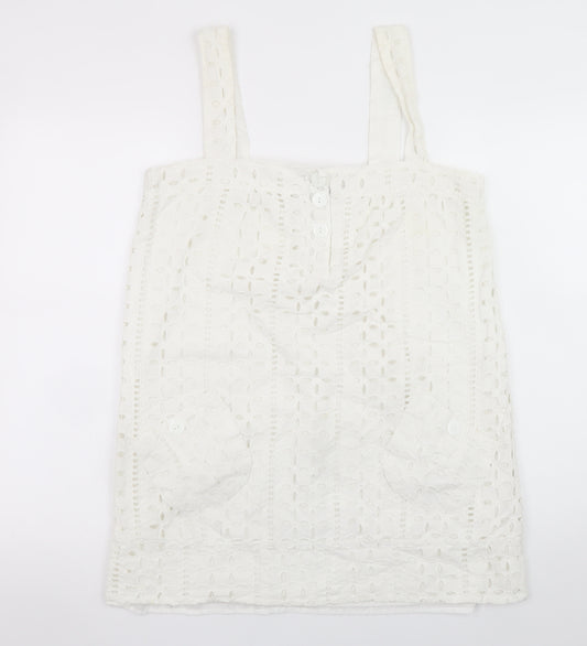 Atmosphere Womens White Cotton Lace Camisole Tank Top Size 12