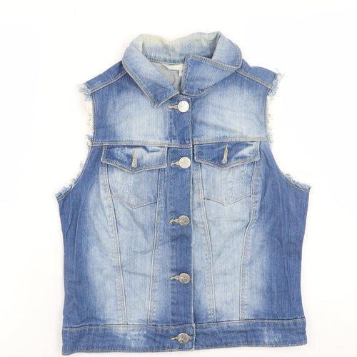 Red Herring Women's Blue Denim Sleeveless Waistcoat Size 12