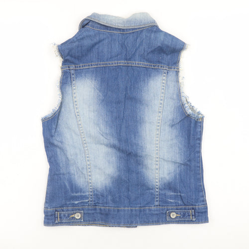 Red Herring Women's Blue Denim Sleeveless Waistcoat Size 12
