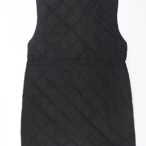 Primark Women’s Black Quilted Long Waistcoat S Sleeveless Casual Vest