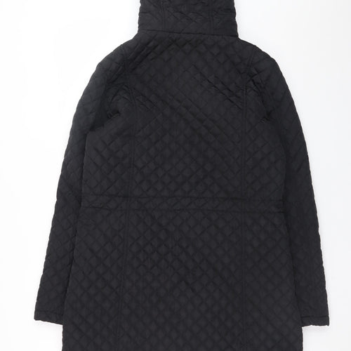 Dunnes Women’s Black Quilted Long Hooded Coat Size 12