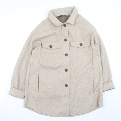Dunnes Women Beige Wool Blend Button Jacket Size M