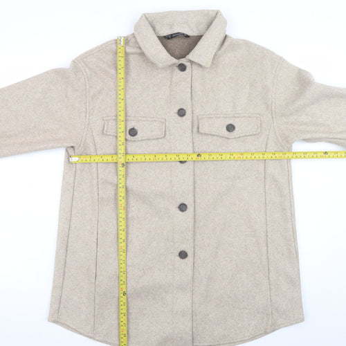Dunnes Women Beige Wool Blend Button Jacket Size M