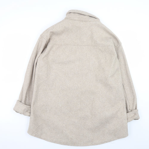 Dunnes Women Beige Wool Blend Button Jacket Size M