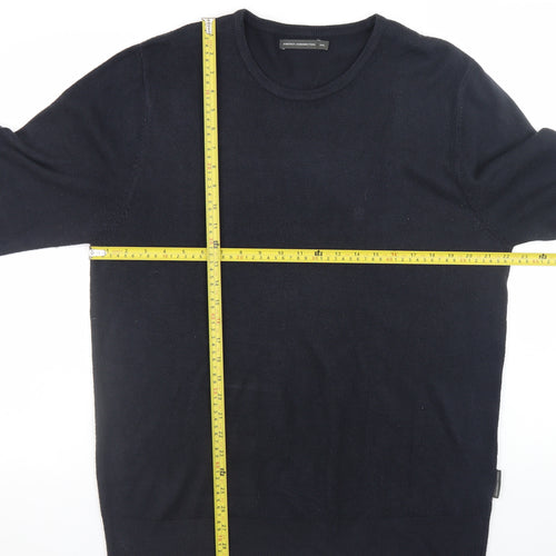 French Connection Men's Black 2XL Cotton Crew Neck Jumper