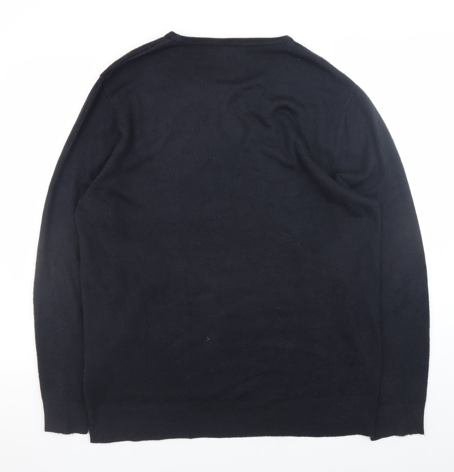 French Connection Men's Black 2XL Cotton Crew Neck Jumper