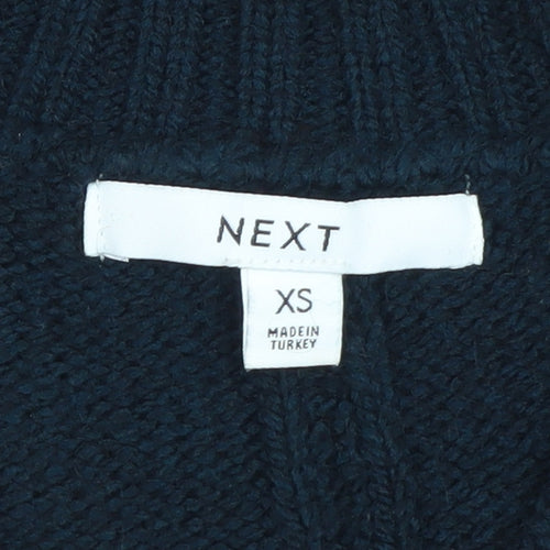 Next Womens Black V-Neck Knit Pullover Jumper XS