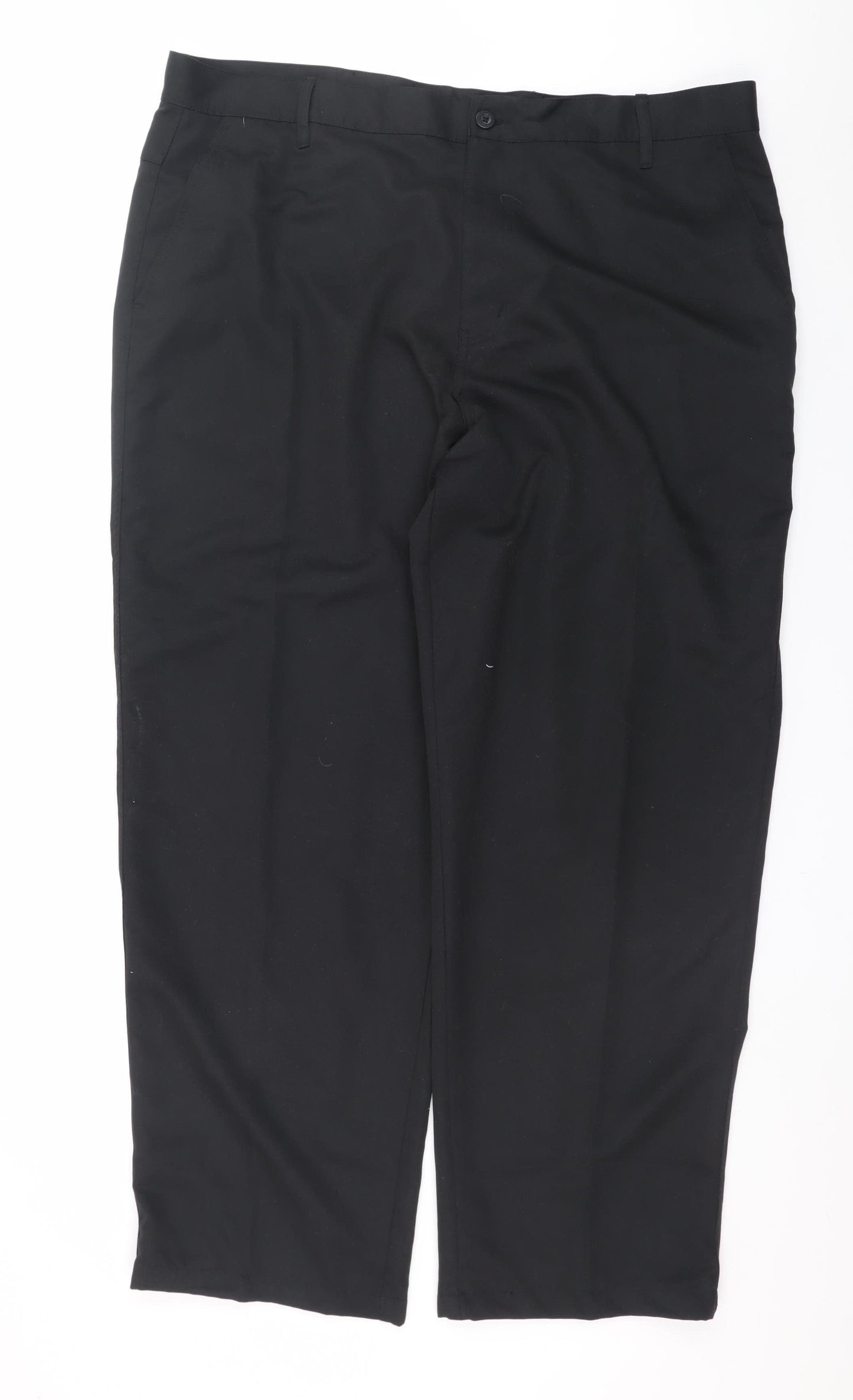 Dunlop Men’s Black Regular Fit Chino Trousers 42W R Polyester