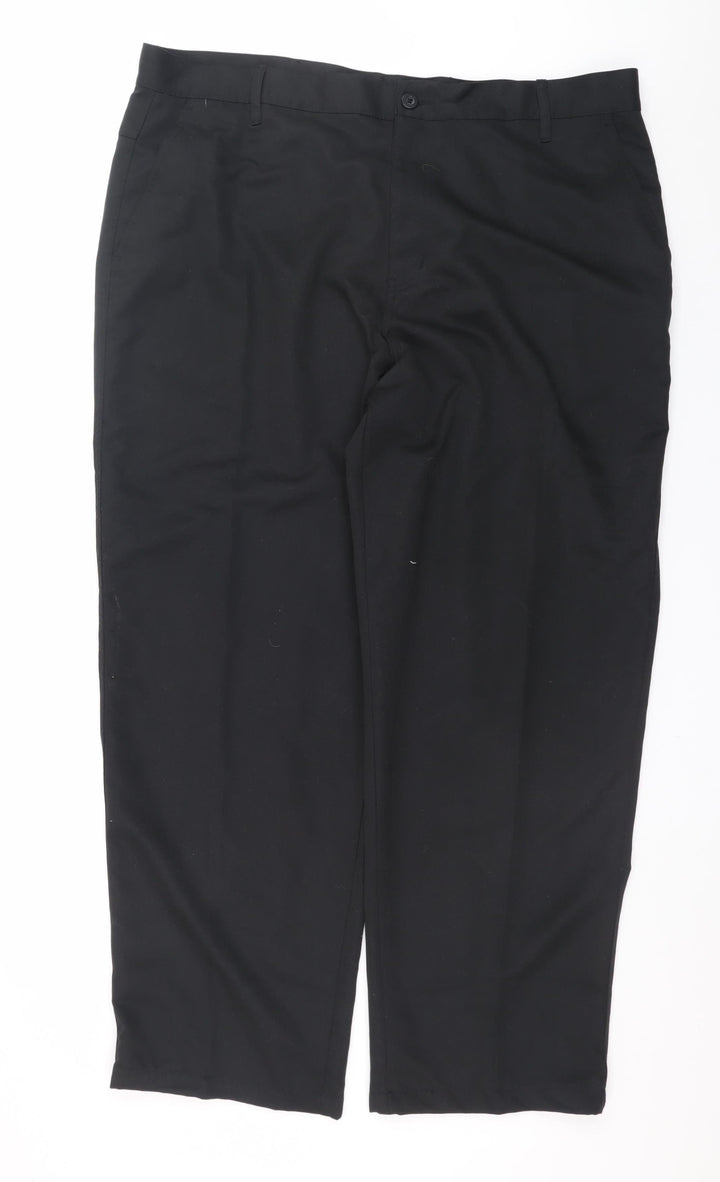 Dunlop Men’s Black Regular Fit Chino Trousers 42W R Polyester