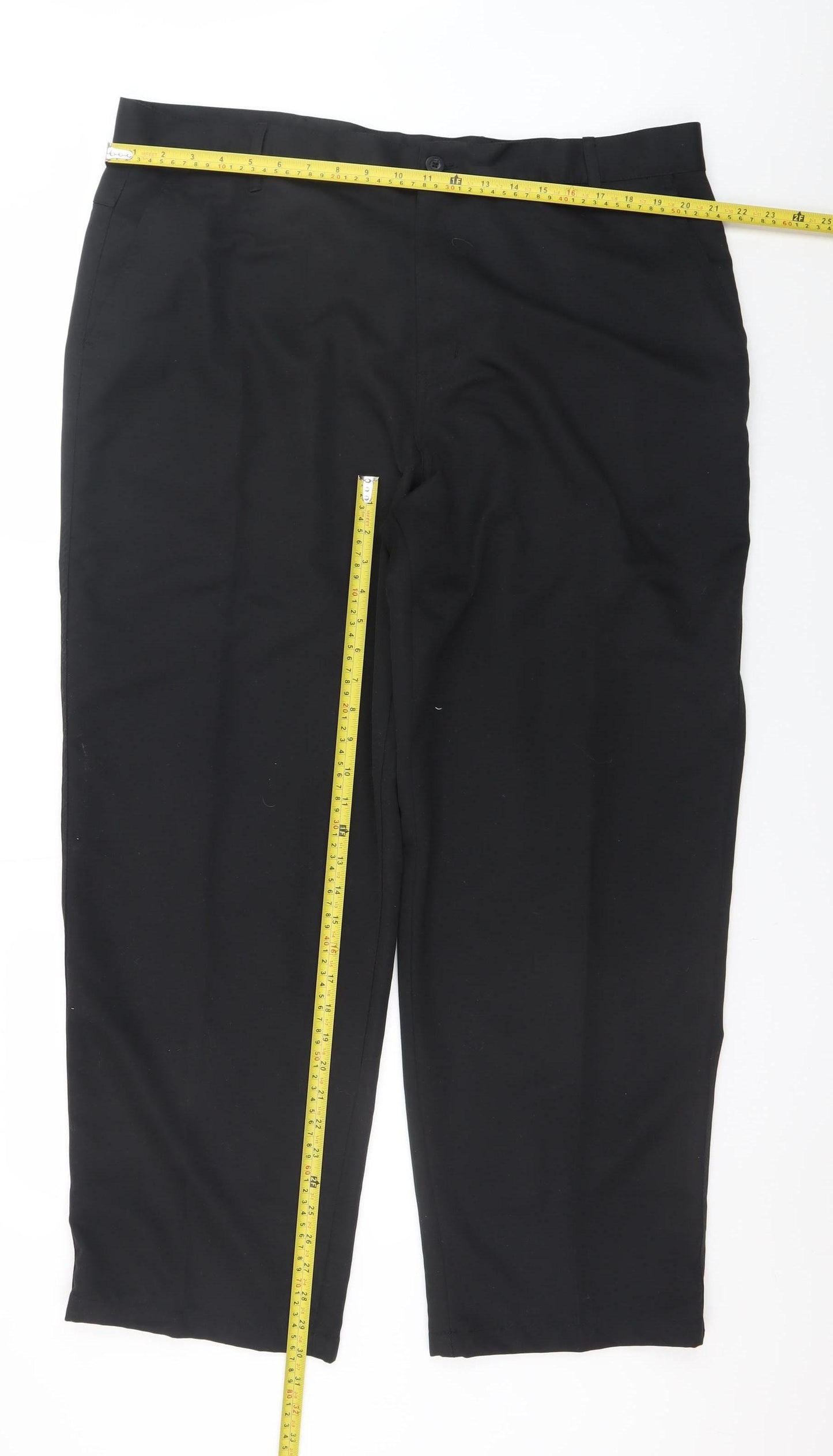 Dunlop Men’s Black Regular Fit Chino Trousers 42W R Polyester