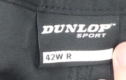 Dunlop Men’s Black Regular Fit Chino Trousers 42W R Polyester