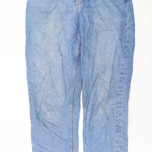 Zara Women Blue Mom High Rise Denim Jeans Size 8