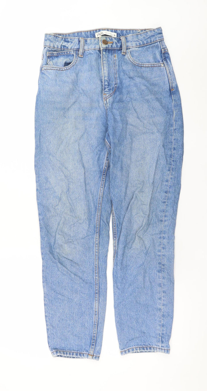 Zara Women Blue Mom High Rise Denim Jeans Size 8