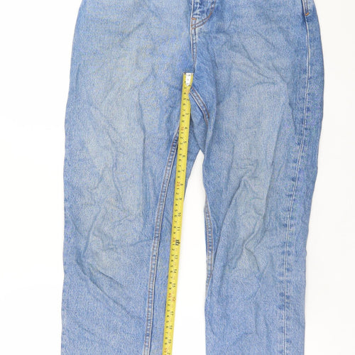 Zara Women Blue Mom High Rise Denim Jeans Size 8
