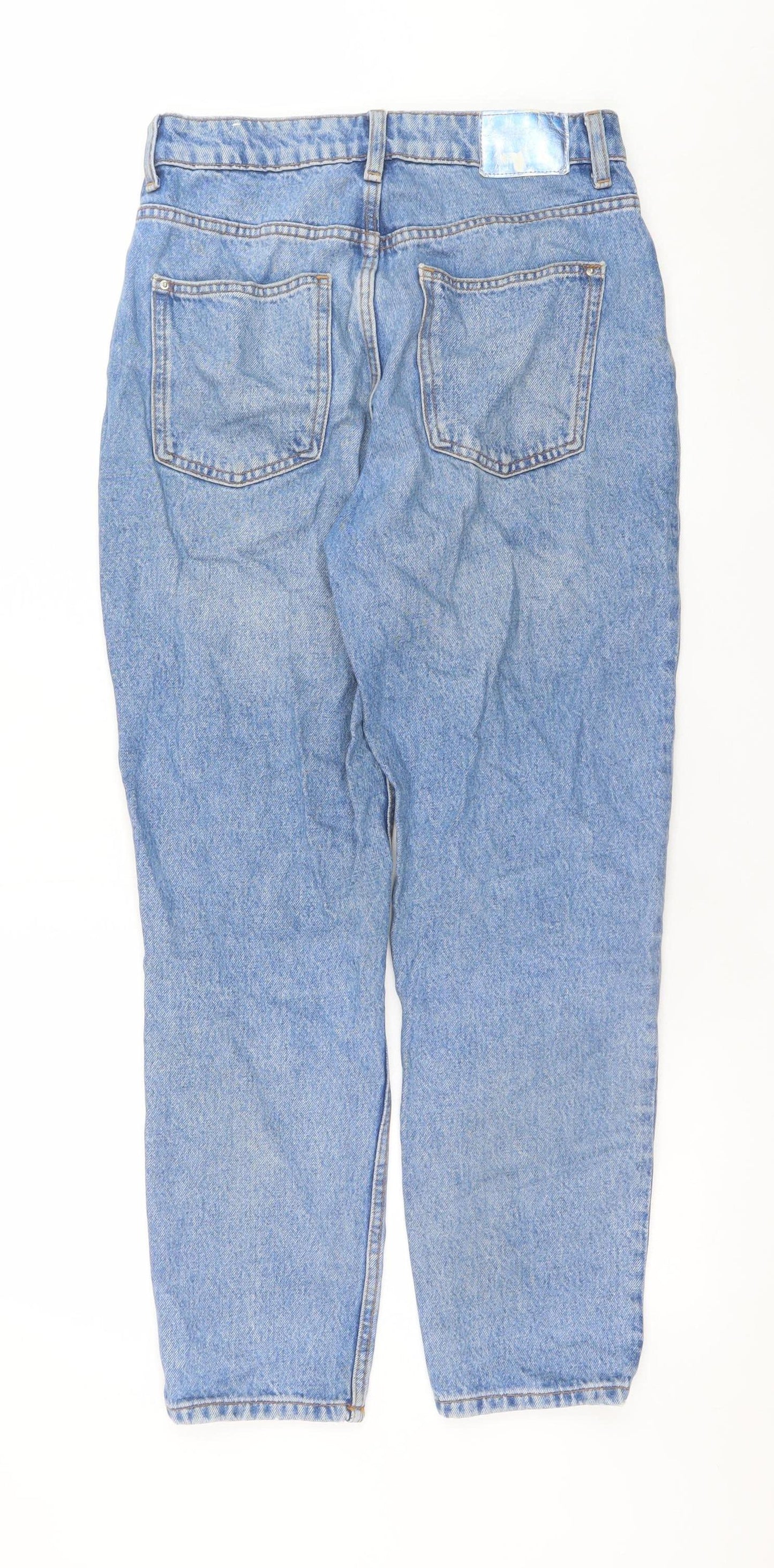 Zara Women Blue Mom High Rise Denim Jeans Size 8