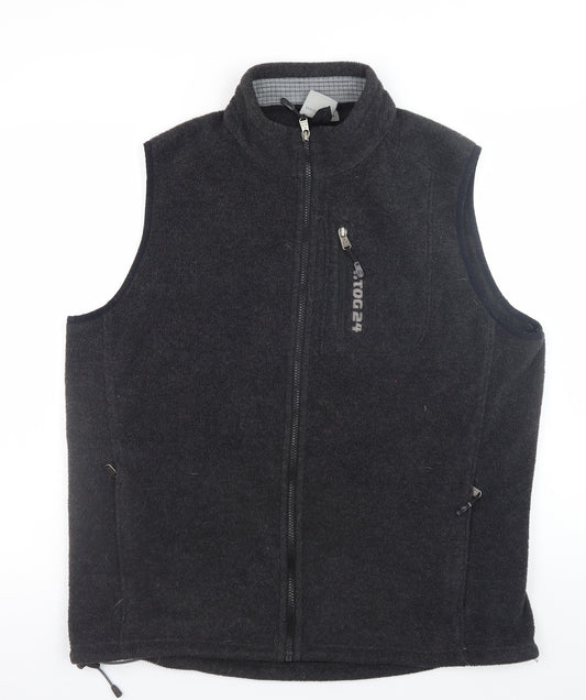 TOG 24 Mens Black Fleece Bodywarmer Waistcoat L Outdoor Hiking