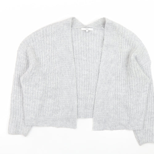 Next Women Grey Chunky Knit Open Front Cardigan Size M
