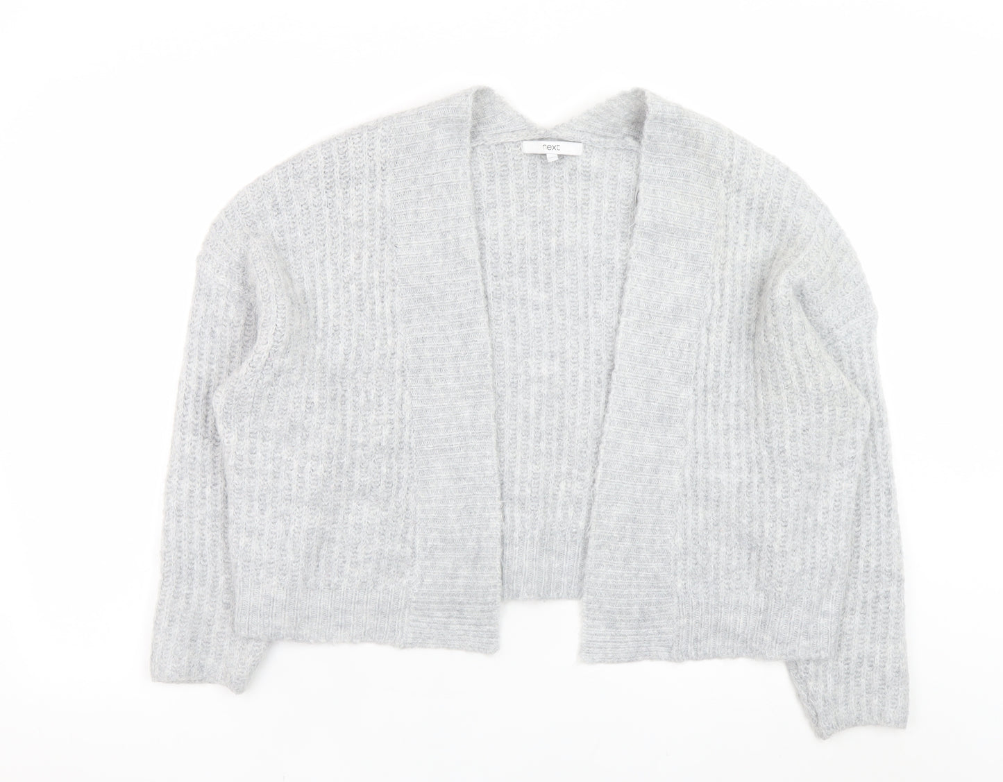 Next Women Grey Chunky Knit Open Front Cardigan Size M