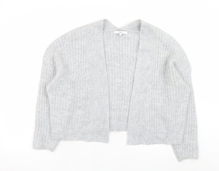 Next Women Grey Chunky Knit Open Front Cardigan Size M