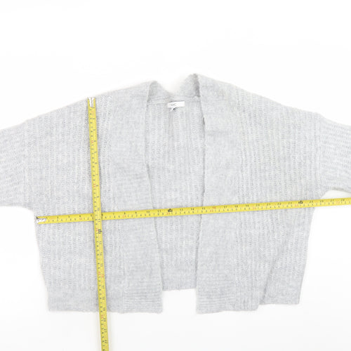 Next Women Grey Chunky Knit Open Front Cardigan Size M