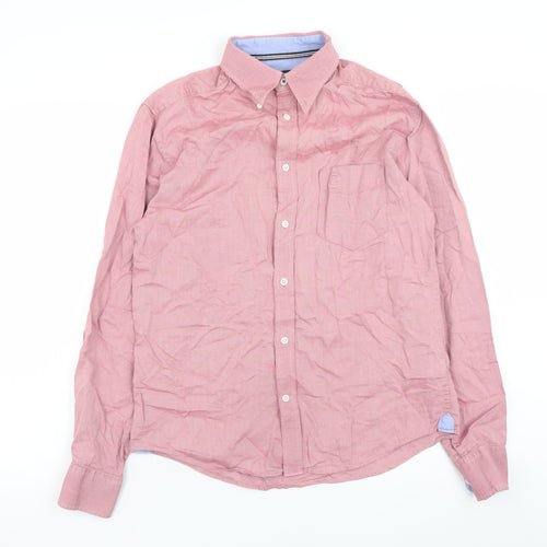 Marks and Spencer Blue Harbour Men's Pink Slim Fit Button-Down Shirt Size S