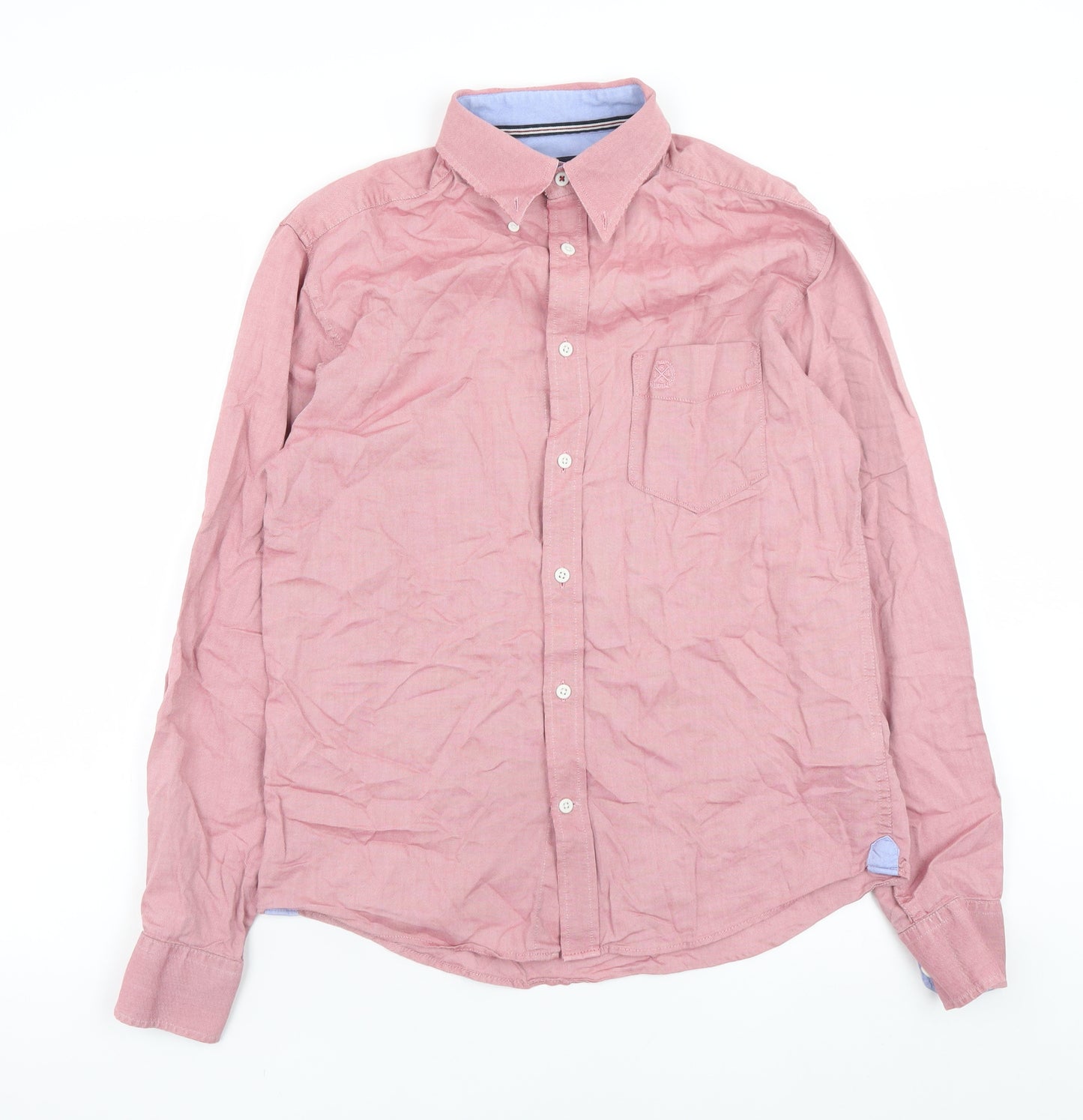 Marks and Spencer Blue Harbour Men's Pink Slim Fit Button-Down Shirt Size S