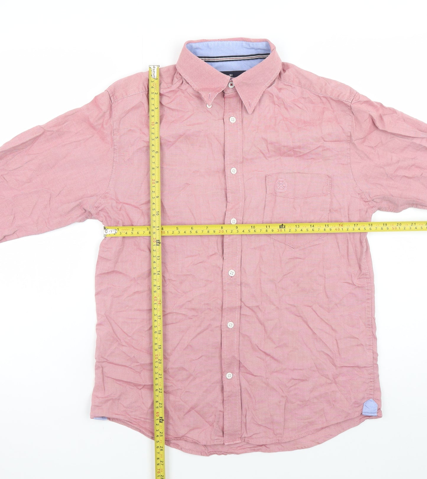 Marks and Spencer Blue Harbour Men's Pink Slim Fit Button-Down Shirt Size S