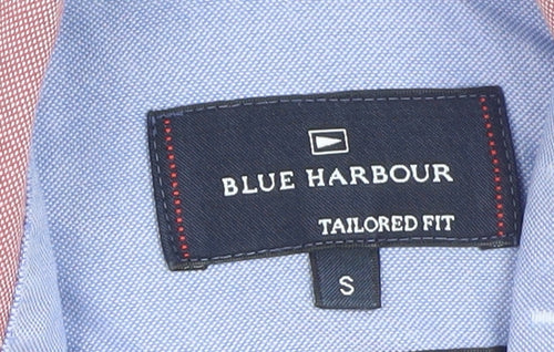 Marks and Spencer Blue Harbour Men's Pink Slim Fit Button-Down Shirt Size S