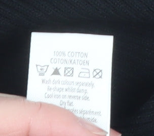 New Look Women’s Black Polka Dot Cropped Knit Button-Up Top Size 10