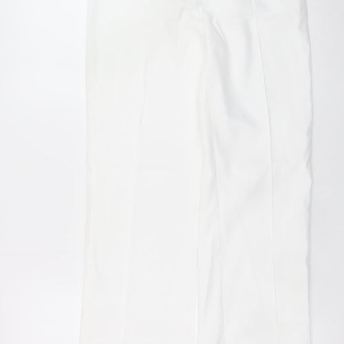 PrettyLittleThing Women’s White Wide Leg High Rise Trousers Size 8