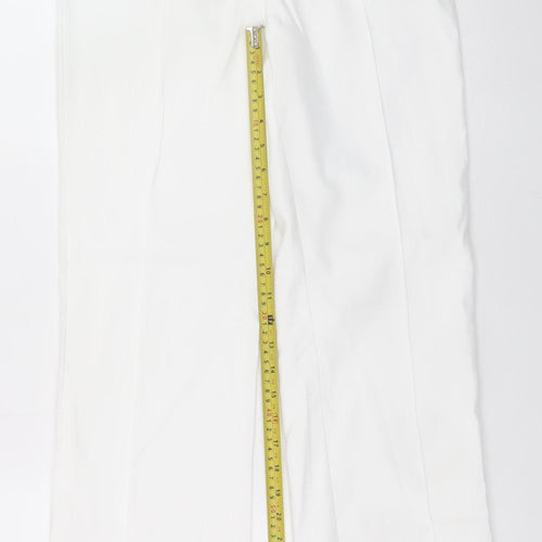 PrettyLittleThing Women’s White Wide Leg High Rise Trousers Size 8