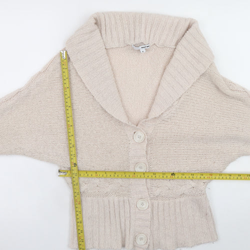 Tally Weijl Women’s Beige Cable Knit Cardigan M Relaxed Fit
