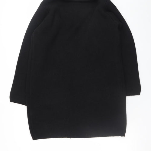 Luisa Ricci Women Black S Open Front Cardigan Knit Acrylic Wool Alpaca