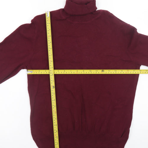 Oasis Women Red Wool Blend Roll Neck Jumper Size L