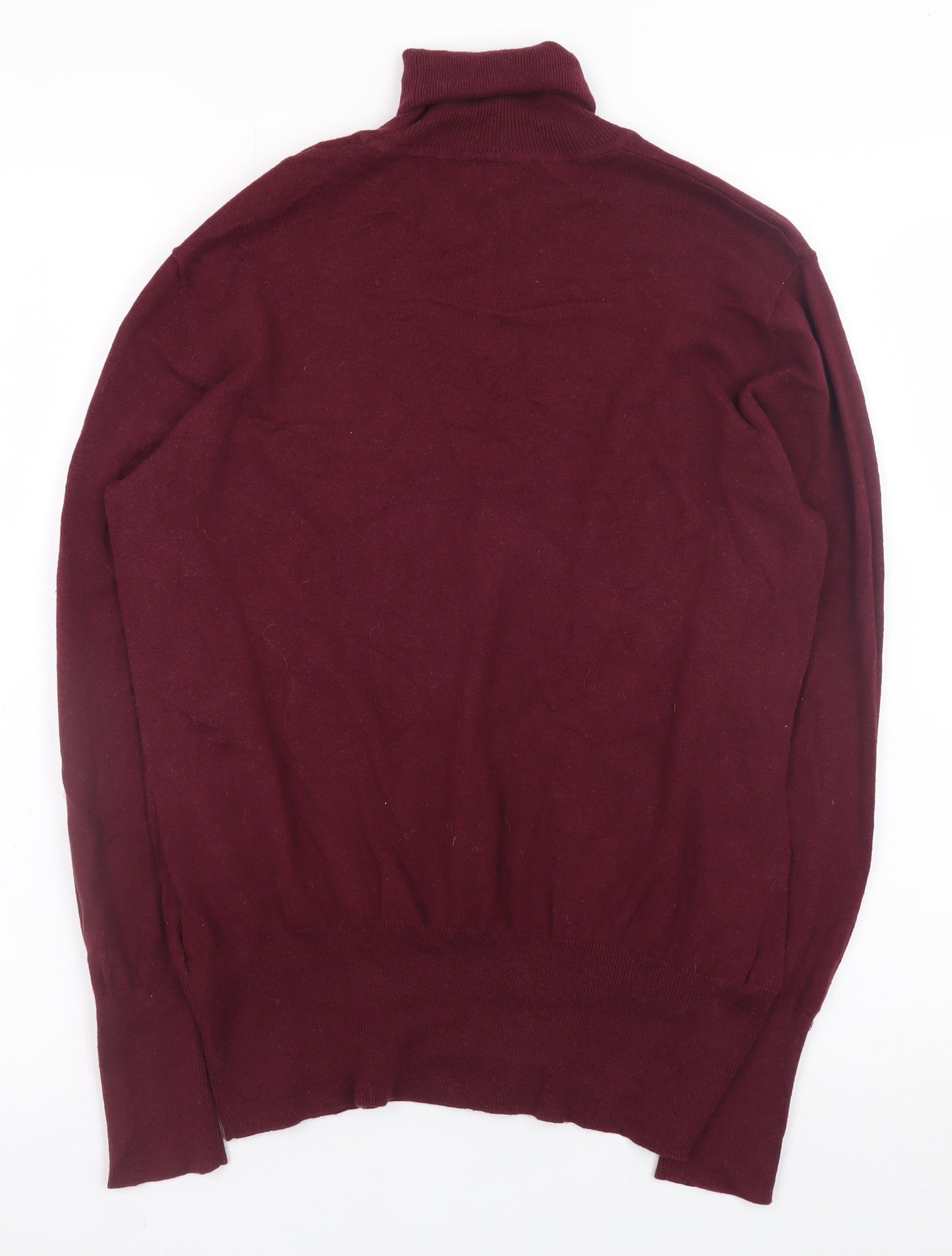 Oasis Women Red Wool Blend Roll Neck Jumper Size L