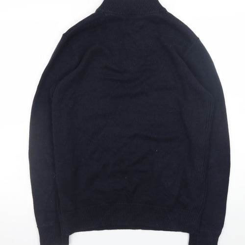 John Partridge Men's Blue Cotton Henley Jumper Size M