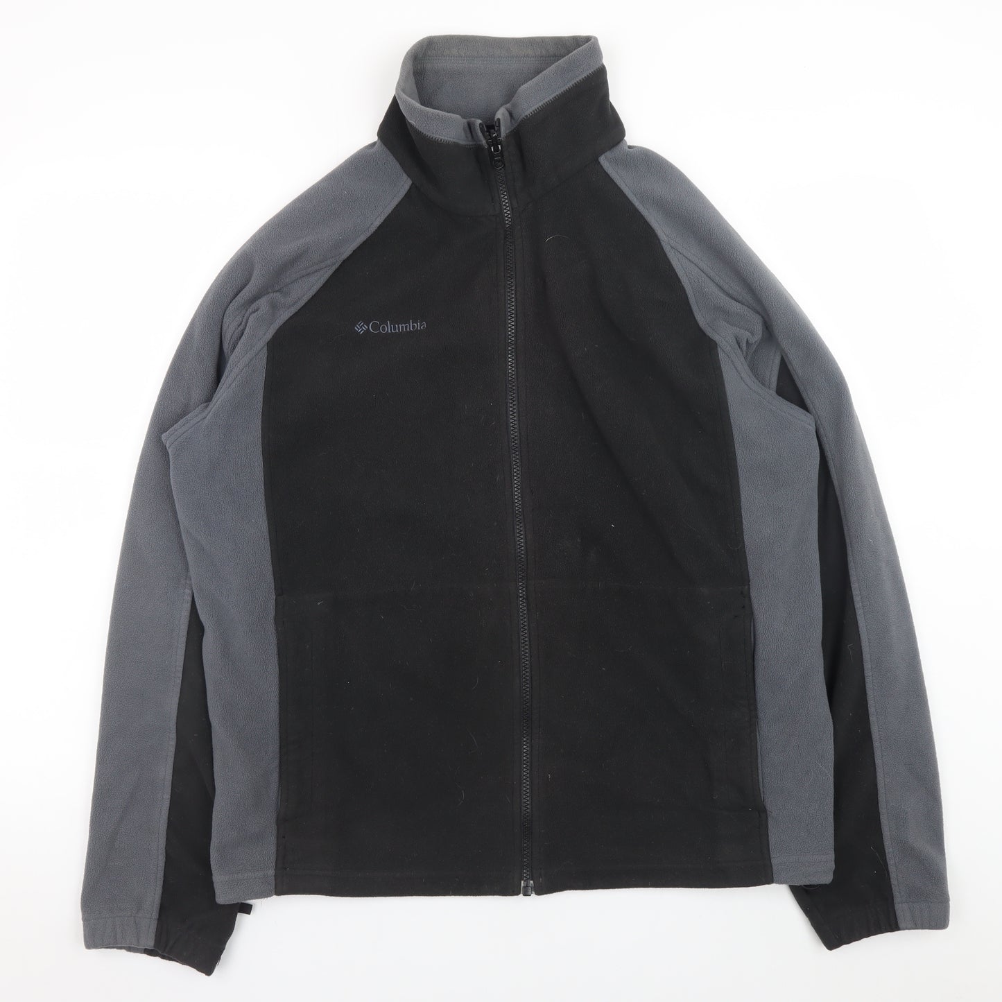 Columbia Men's Black Full Zip Fleece Sweatshirt L Outdoor Hiking