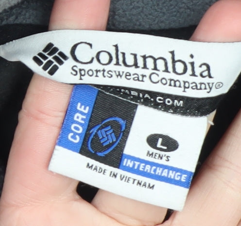 Columbia Men's Black Full Zip Fleece Sweatshirt L Outdoor Hiking