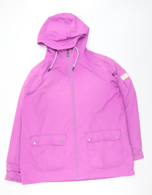 Regatta Women Pink Waterproof Hooded Rain Coat Jacket Size 18