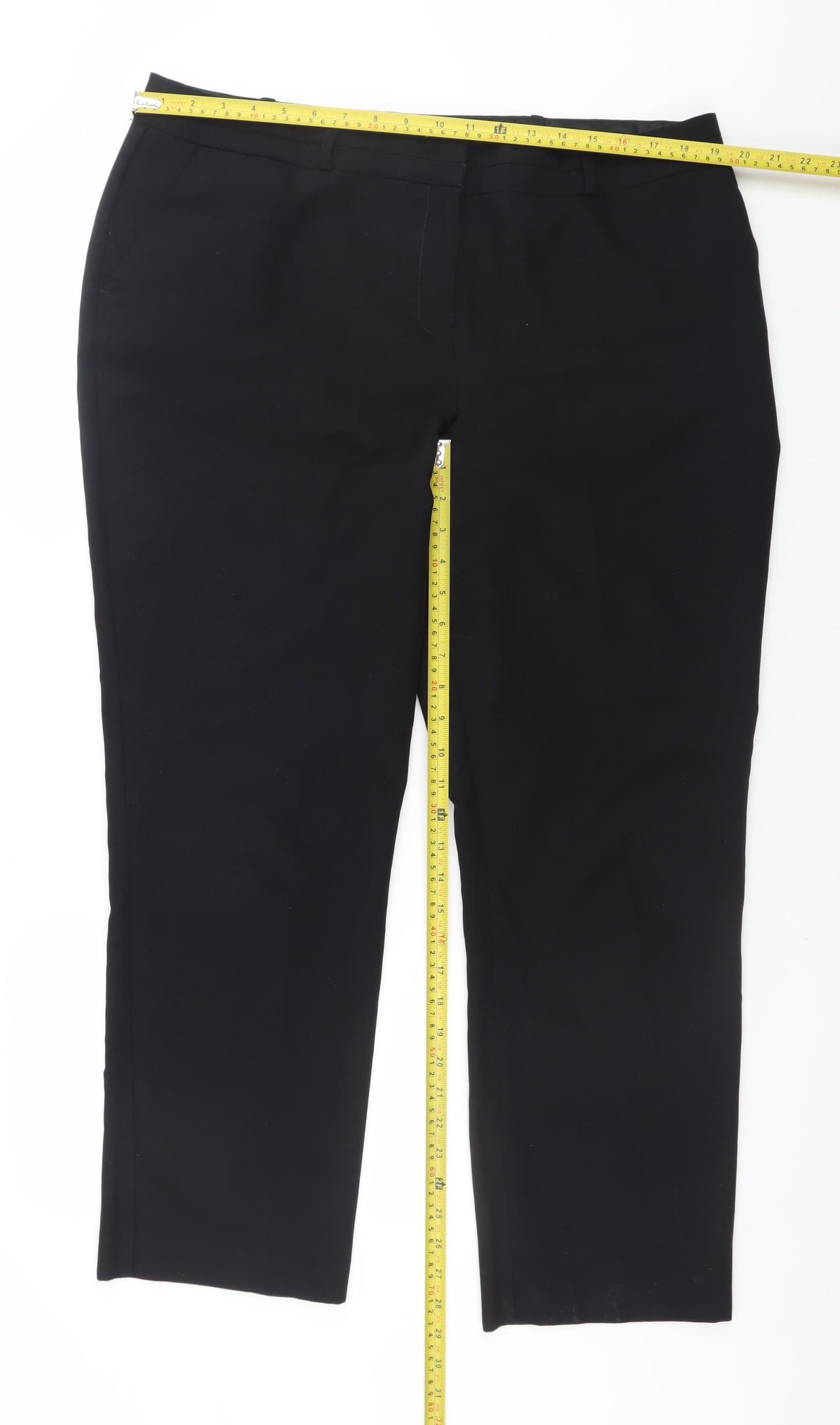 Dunnes Womens Black Size 12 Straight Leg Work Trousers