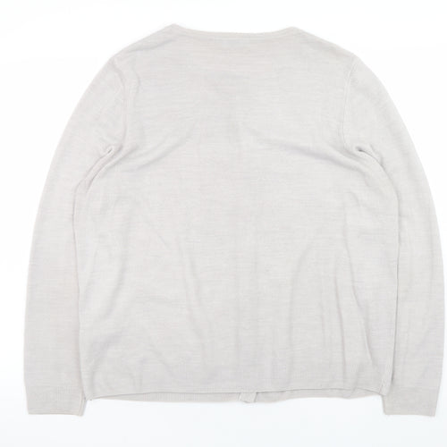 Marks and Spencer Women Silver Cardigan UK 22 Classic Acrylic Knit