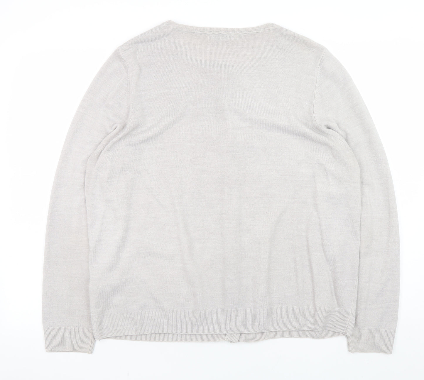 Marks and Spencer Women Silver Cardigan UK 22 Classic Acrylic Knit