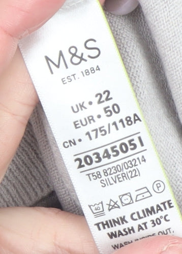 Marks and Spencer Women Silver Cardigan UK 22 Classic Acrylic Knit