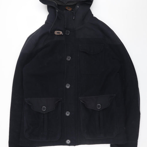 Next Men’s Black Wool Blend Hooded Parka Jacket L Classic Outdoor