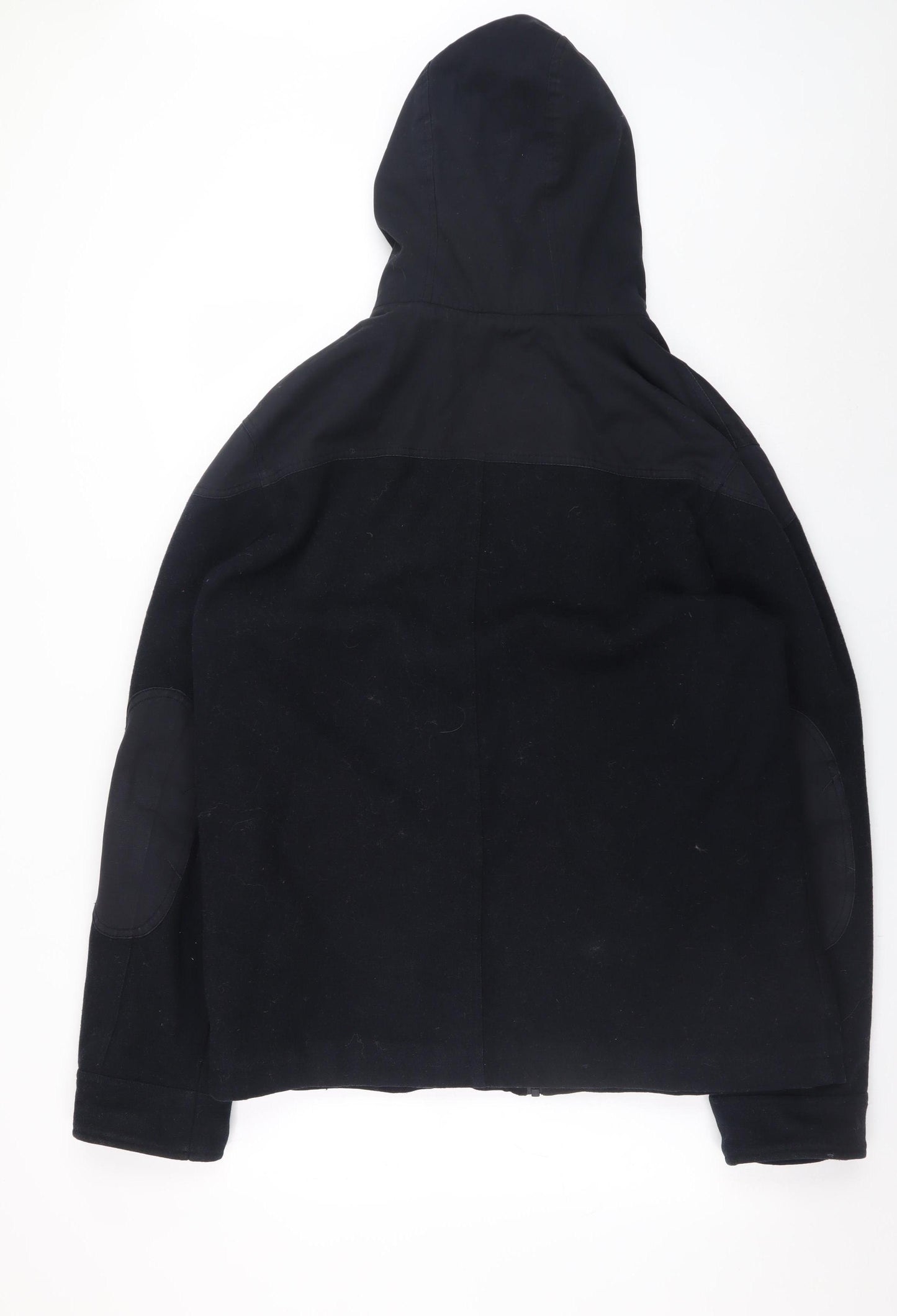 Next Men’s Black Wool Blend Hooded Parka Jacket L Classic Outdoor