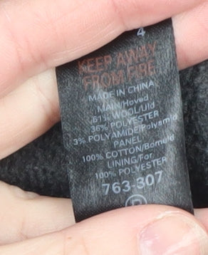 Next Men’s Black Wool Blend Hooded Parka Jacket L Classic Outdoor